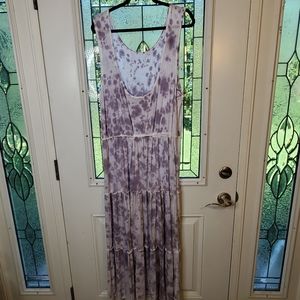 KNOX ROSE Tiered Tie Dye Dress